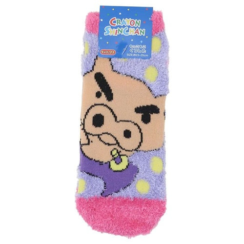 もこもこ靴下 ドット しんちゃん/ひまわり/ぶりぶりざえもん