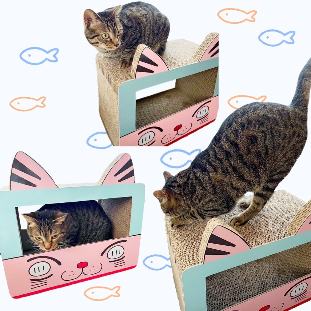 猫用爪とぎ 幼稚園バス KY2693