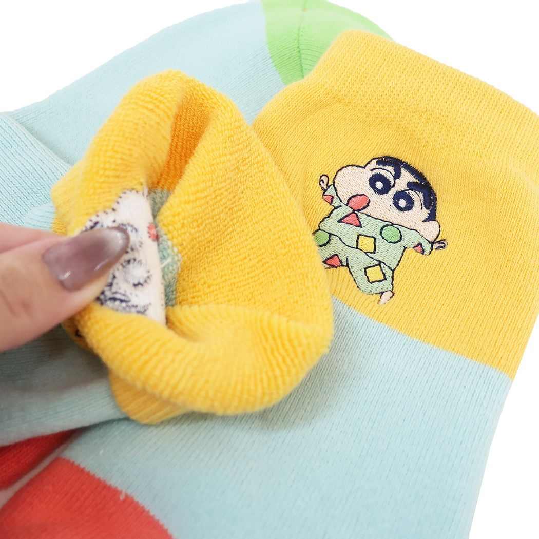 刺繍パイル靴下 パジャマしんちゃん/ぶりぶりざえもん