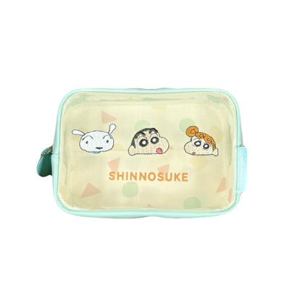 ボックスポーチ アイボリー／グリーン