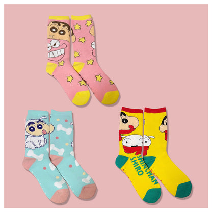 ぽかぽかルームソックス スター／シロのしんのすけ／しんのすけとシロ