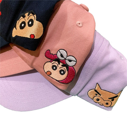 刺繍キャップ フェイスBK／フェイス PU／なりきり PK
