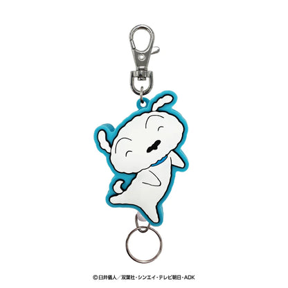 ラバーリールキーホルダー シロ にっこり／ぶりぶりざえもん ジャンプ