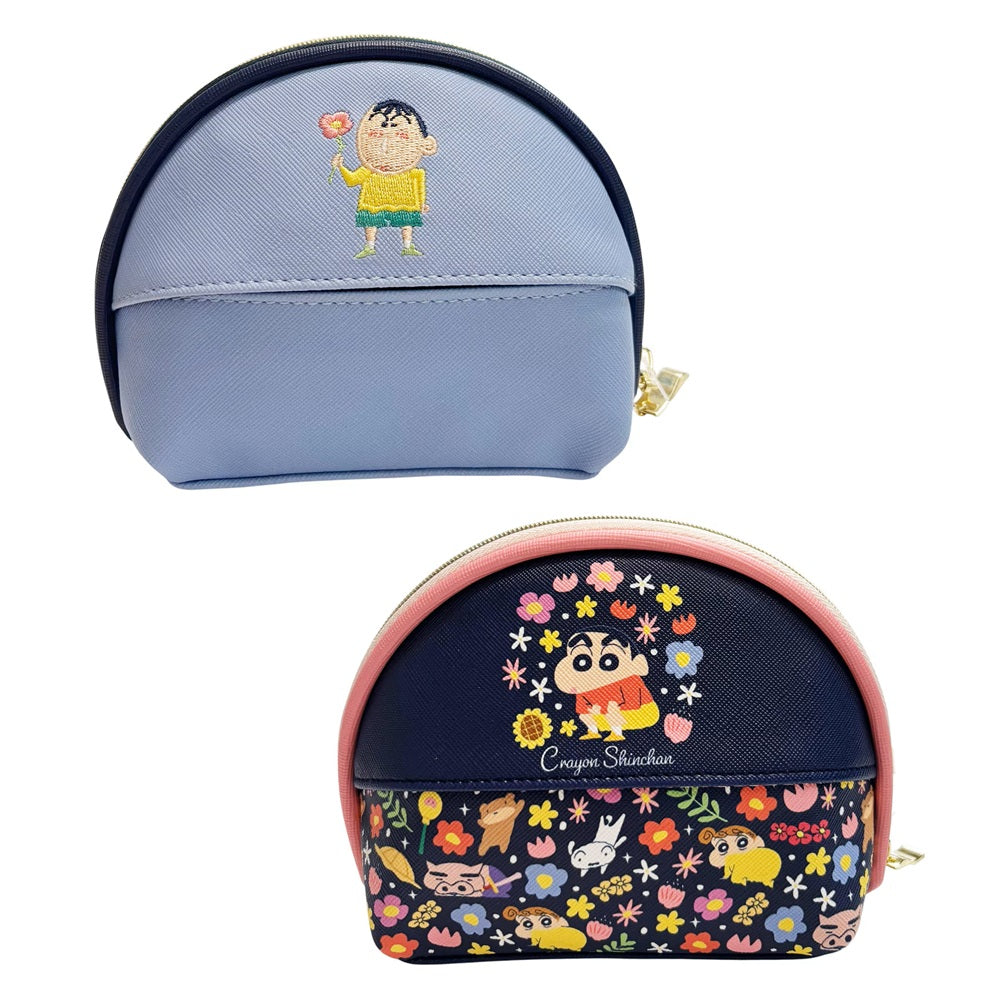 シェルポーチ フラワーシリーズ ネイビー／ブルー