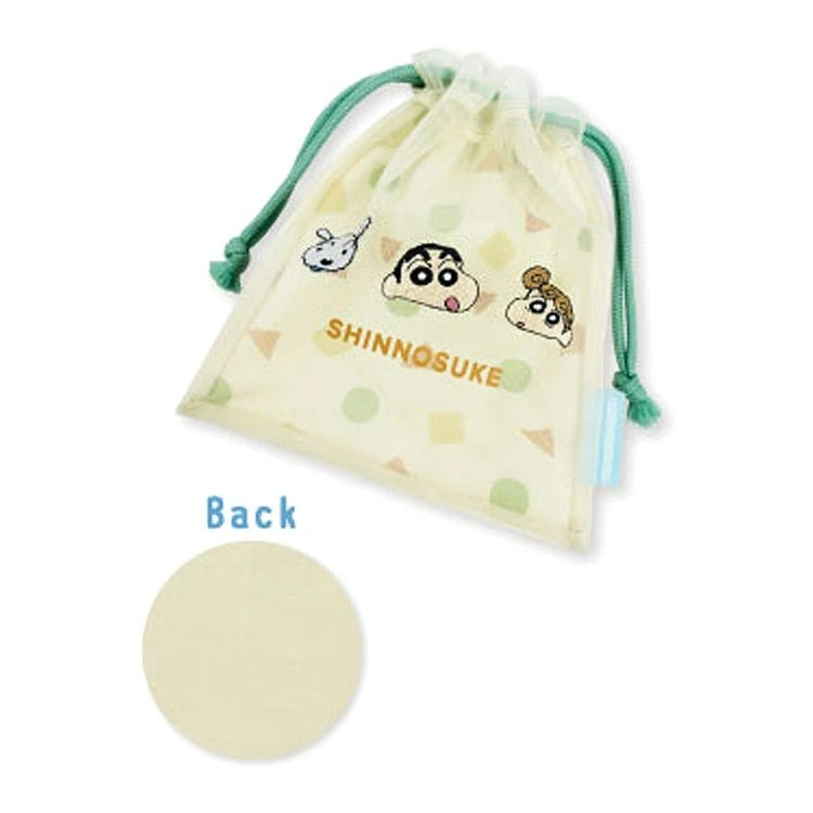 メッシュ巾着 アイボリー／グリーン