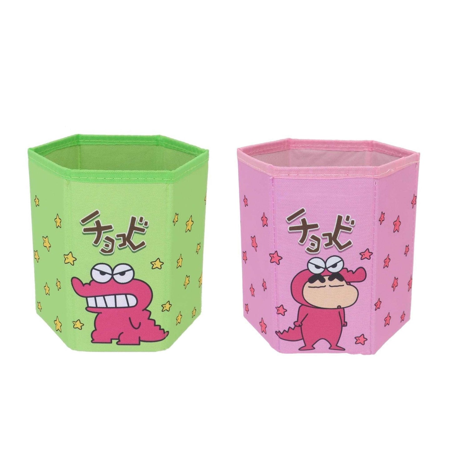 チョコビ折りたたみ収納BOX グリーン／ピンク