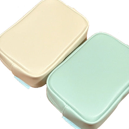 ボックスポーチ アイボリー／グリーン