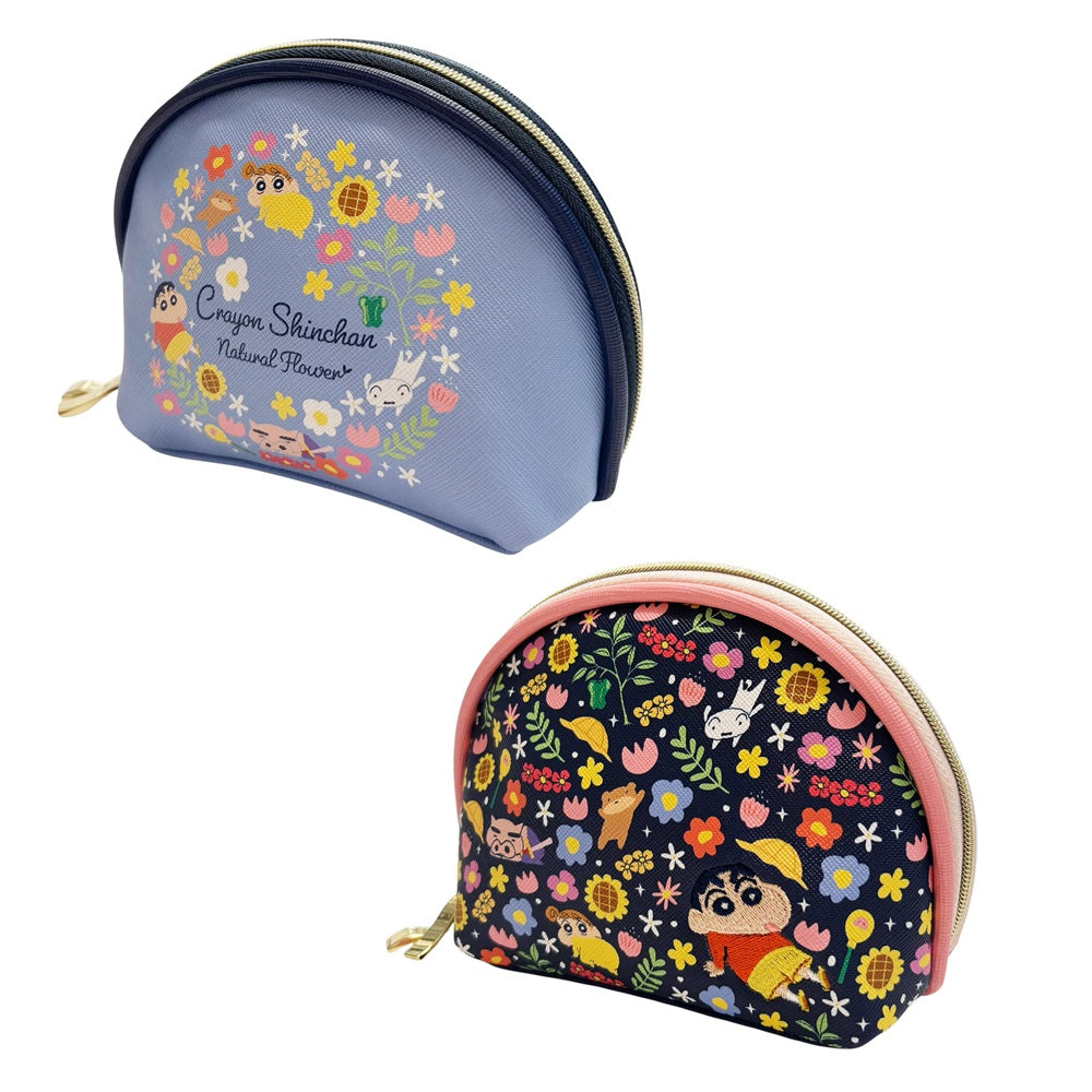 シェルポーチ フラワーシリーズ ネイビー／ブルー