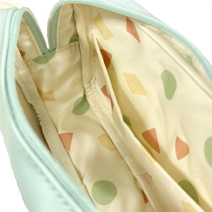 ボックスポーチ アイボリー／グリーン