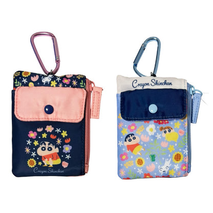 リール付きパスケース フラワーシリーズ ネイビー／ブルー