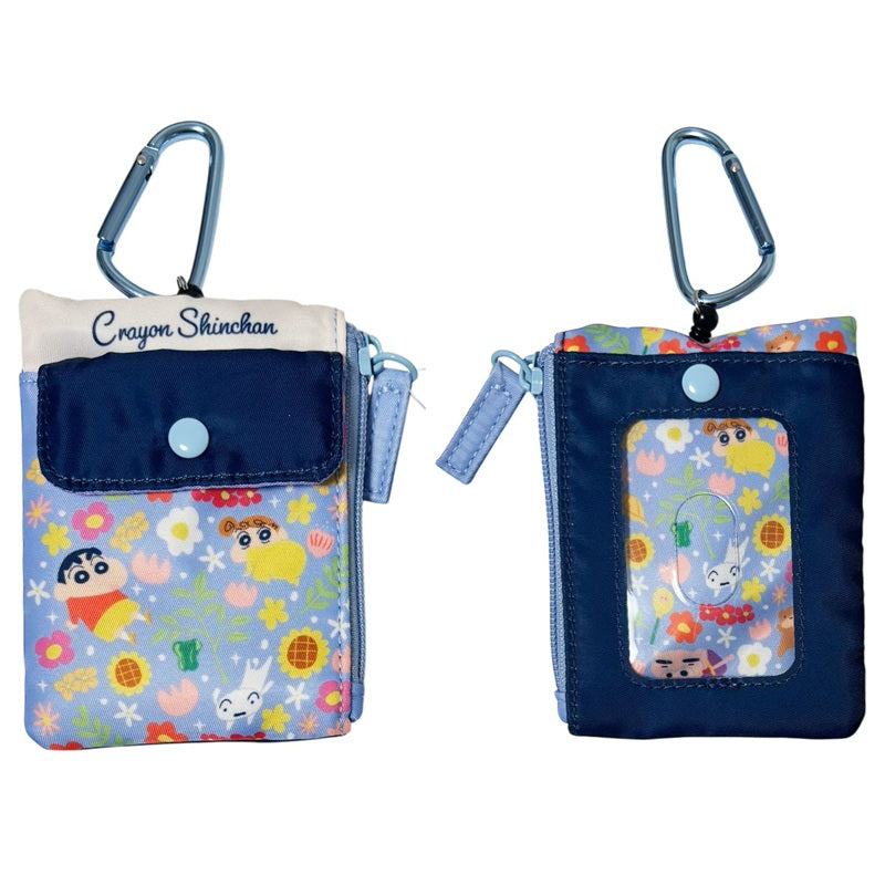 リール付きパスケース フラワーシリーズ ネイビー／ブルー