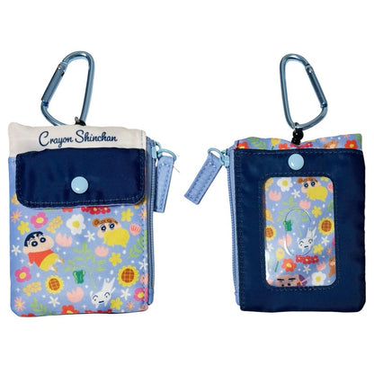 リール付きパスケース フラワーシリーズ ネイビー／ブルー