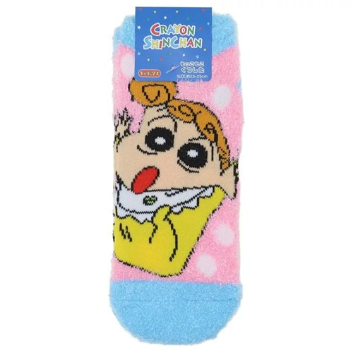 もこもこ靴下 ドット しんちゃん／ひまわり／ぶりぶりざえもん