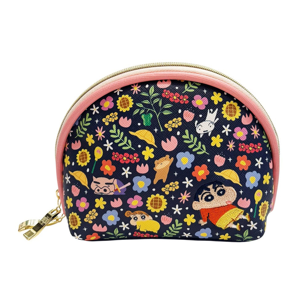 シェルポーチ フラワーシリーズ ネイビー／ブルー