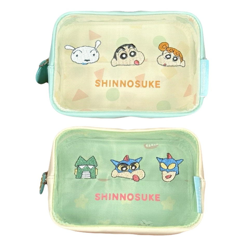 ボックスポーチ アイボリー／グリーン