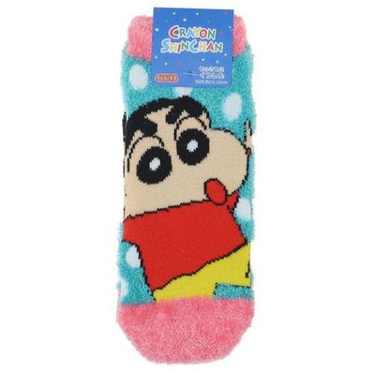 もこもこ靴下 ドット しんちゃん／ひまわり／ぶりぶりざえもん